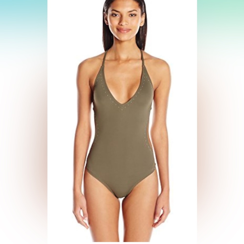 Vince Camuto Women's Standard One Piece Swimsuit with Crossback Size 12